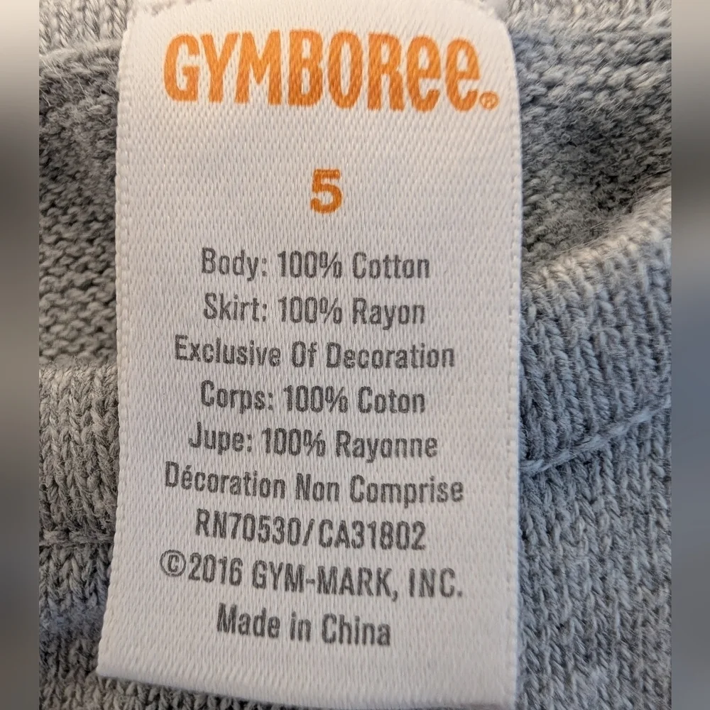 Gymboree Girls Gray Sweater Dress with Blue Floral Skirt Size 5